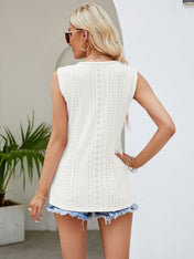 Eyelet Lace Detail V-Neck Tank - PREORDER