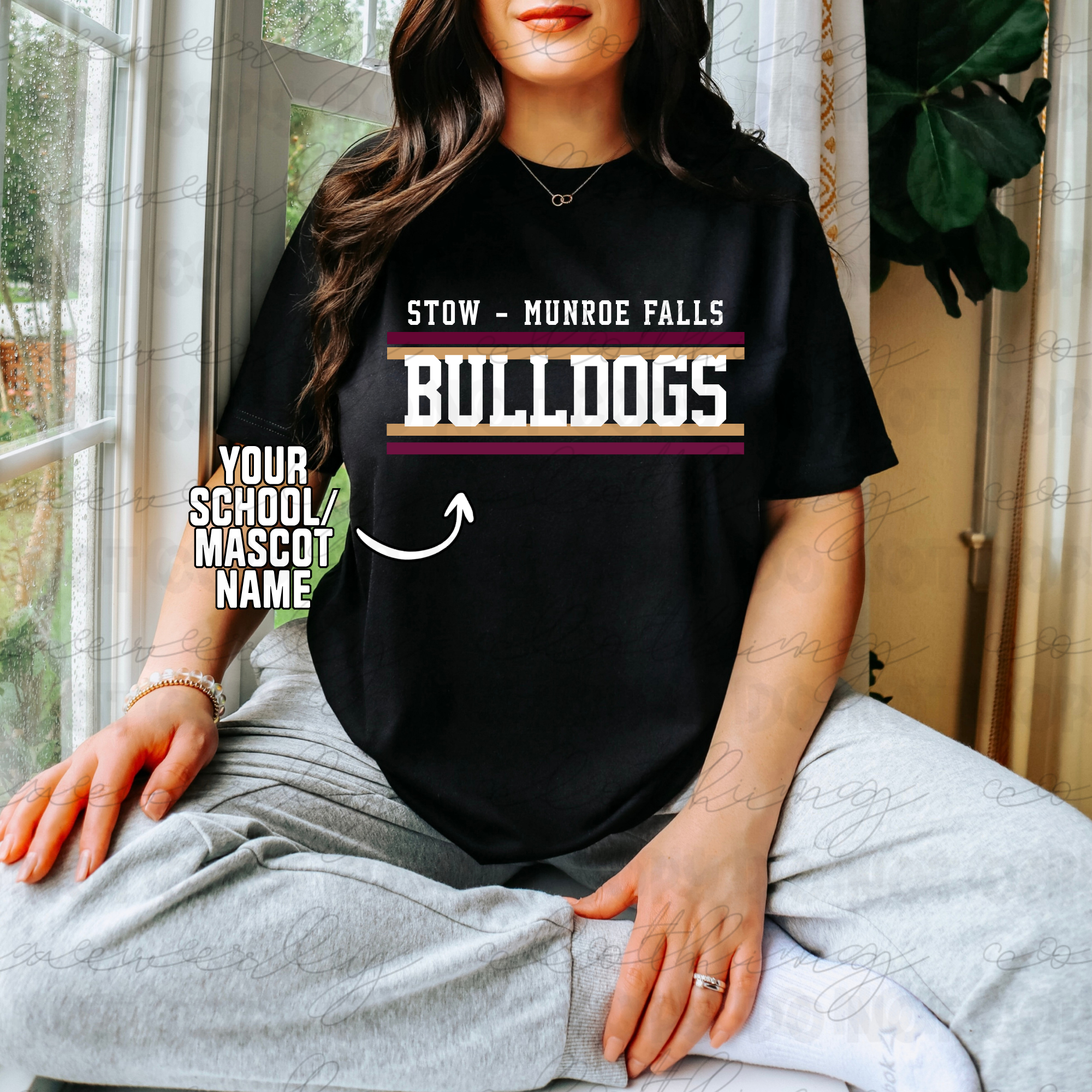 Custom Retro Stripe Classic Tee/Crewneck - ANY SCHOOL/TEAM