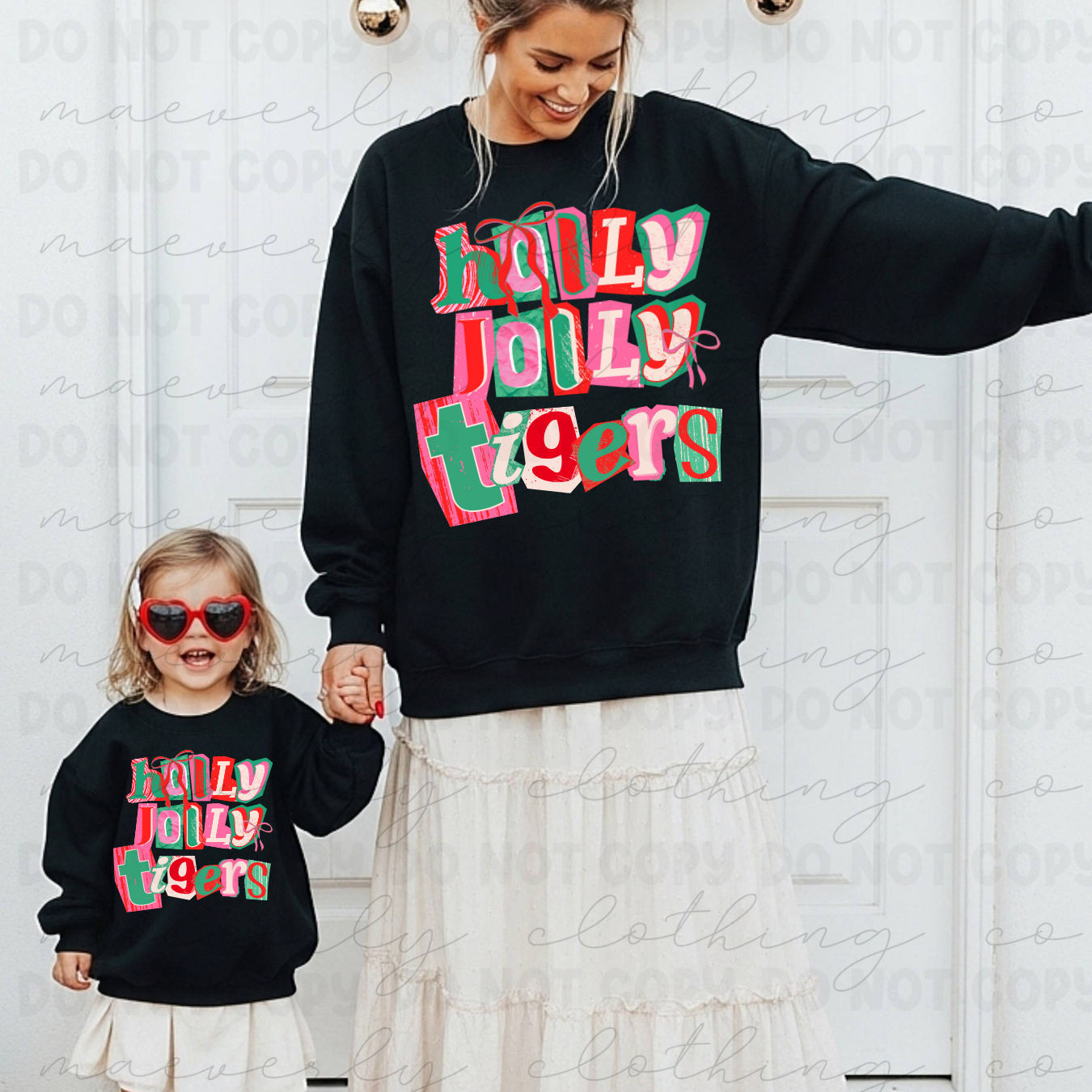 Your School/Mascot Holly Jolly Tee/Crewneck