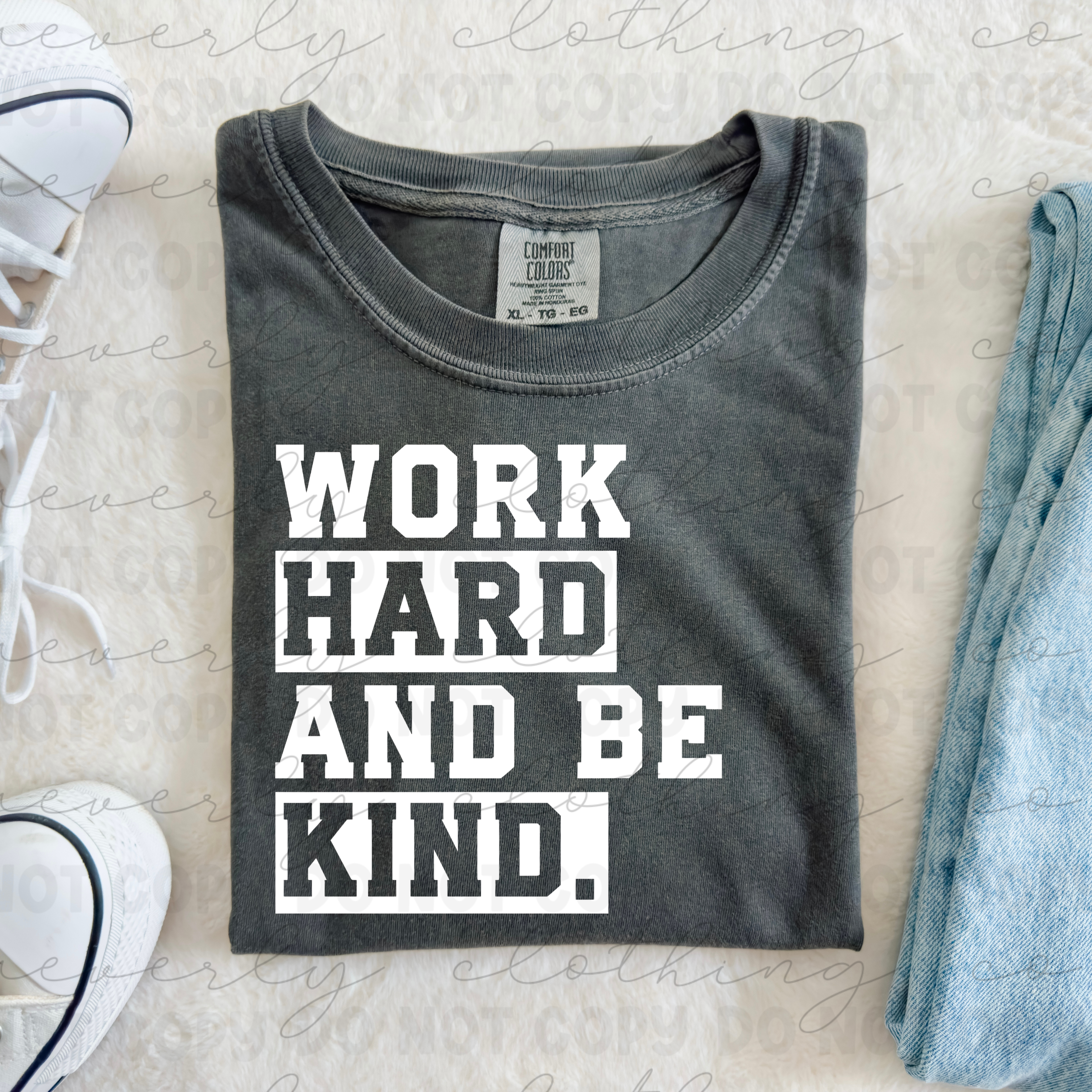 Work Hard Varsity Tee/Crewneck