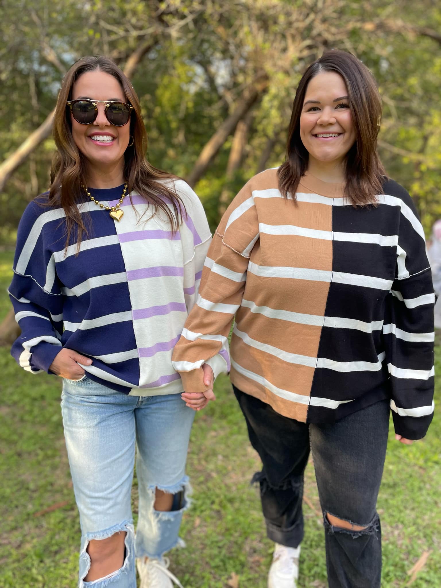 Exceptional Thought Striped Patchwork Sweater  - PREORDER