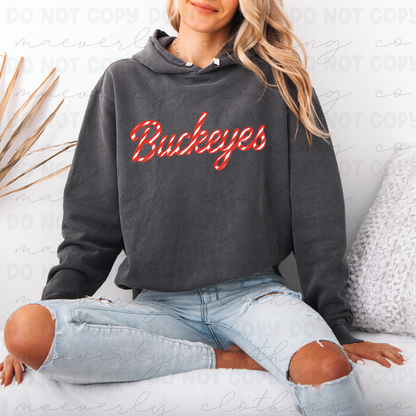 Your School/Mascot Candy Cane Name Tee/Crewneck