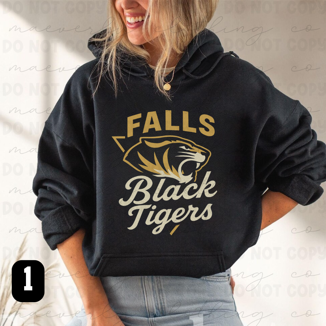 Retro Cuyahoga Falls Black Tigers Spiritwear - Preorder