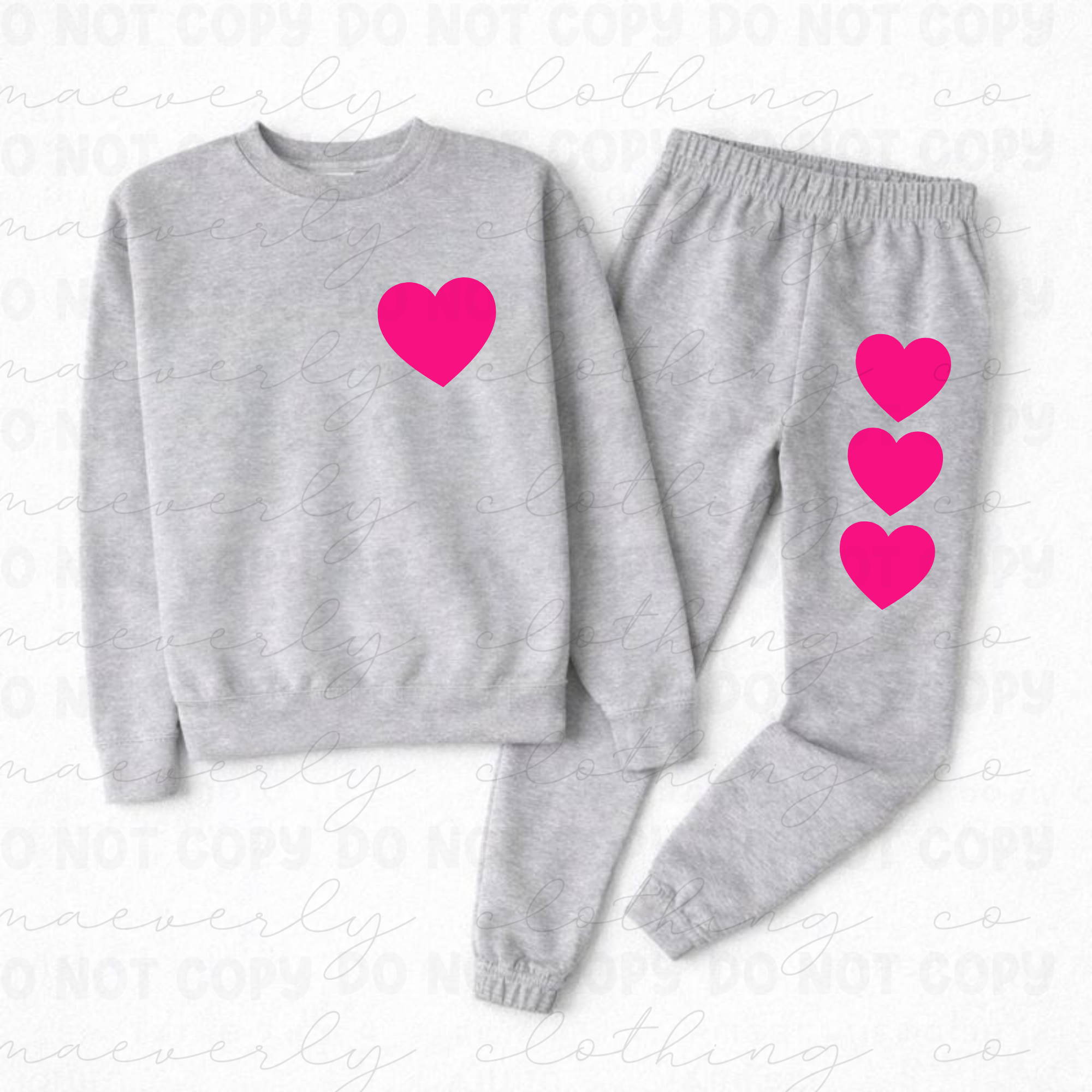 Love Day Heart Sweatshirt/Joggers Set