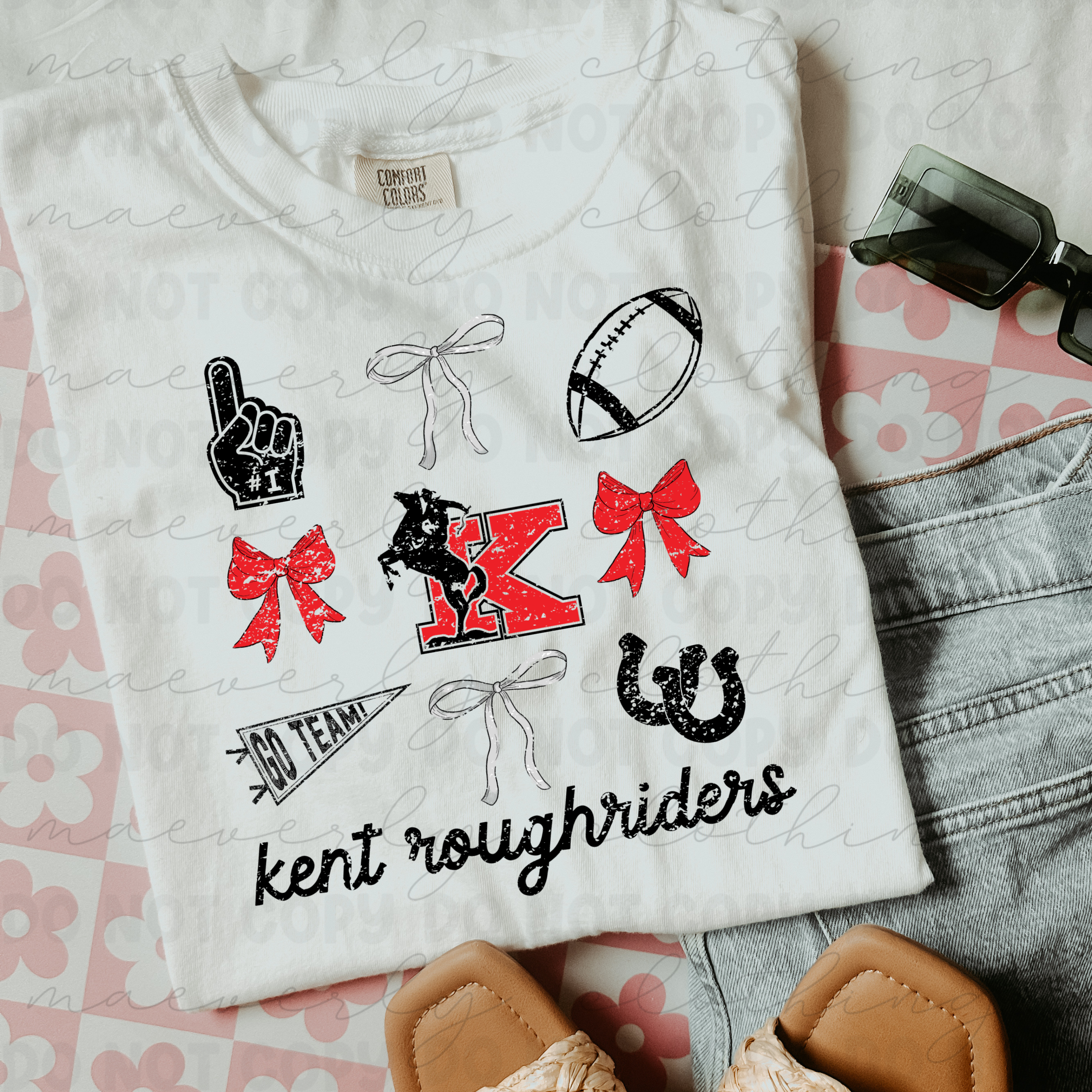 Kent Roughriders Coquette Spirit Squad Collage Tee/Crewneck