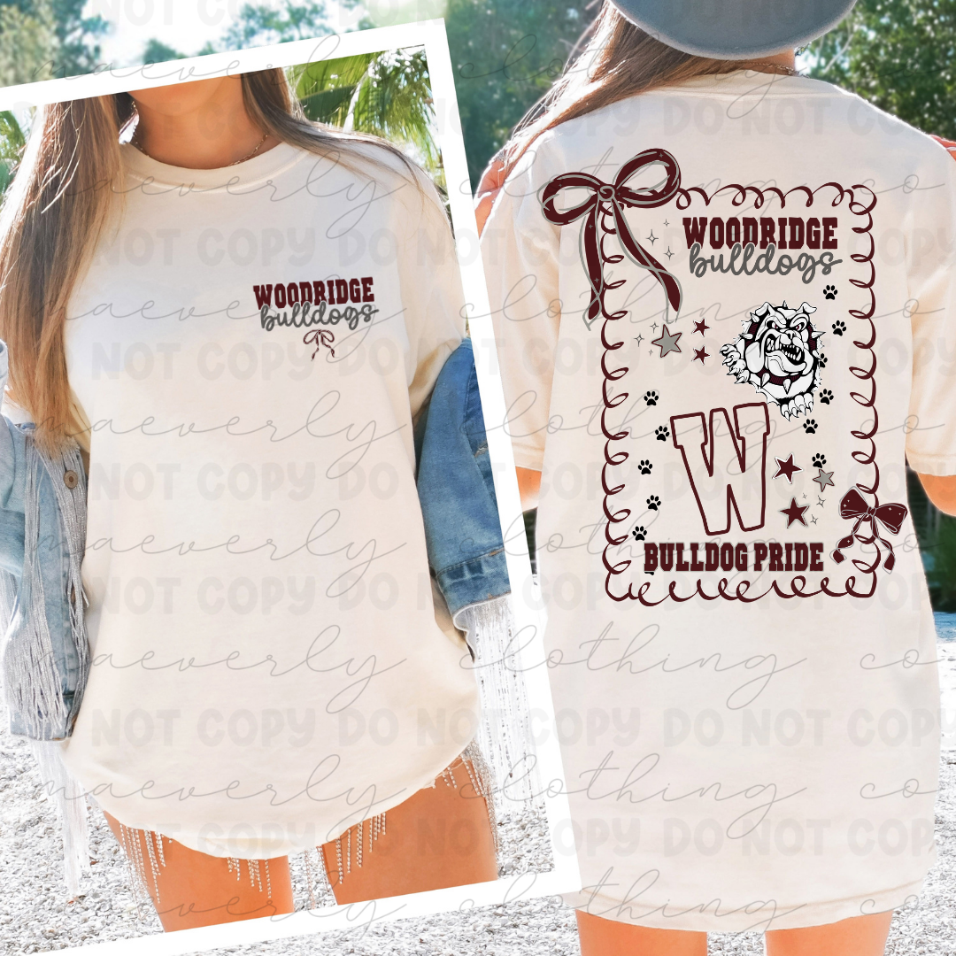 Woodridge Bulldogs Coquette Spiritwear Graphic