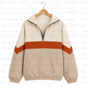 The Autumn Club Quarter Zip | Pumpkin Spice Stripe Preorder [ETA 4-5.5 weeks]