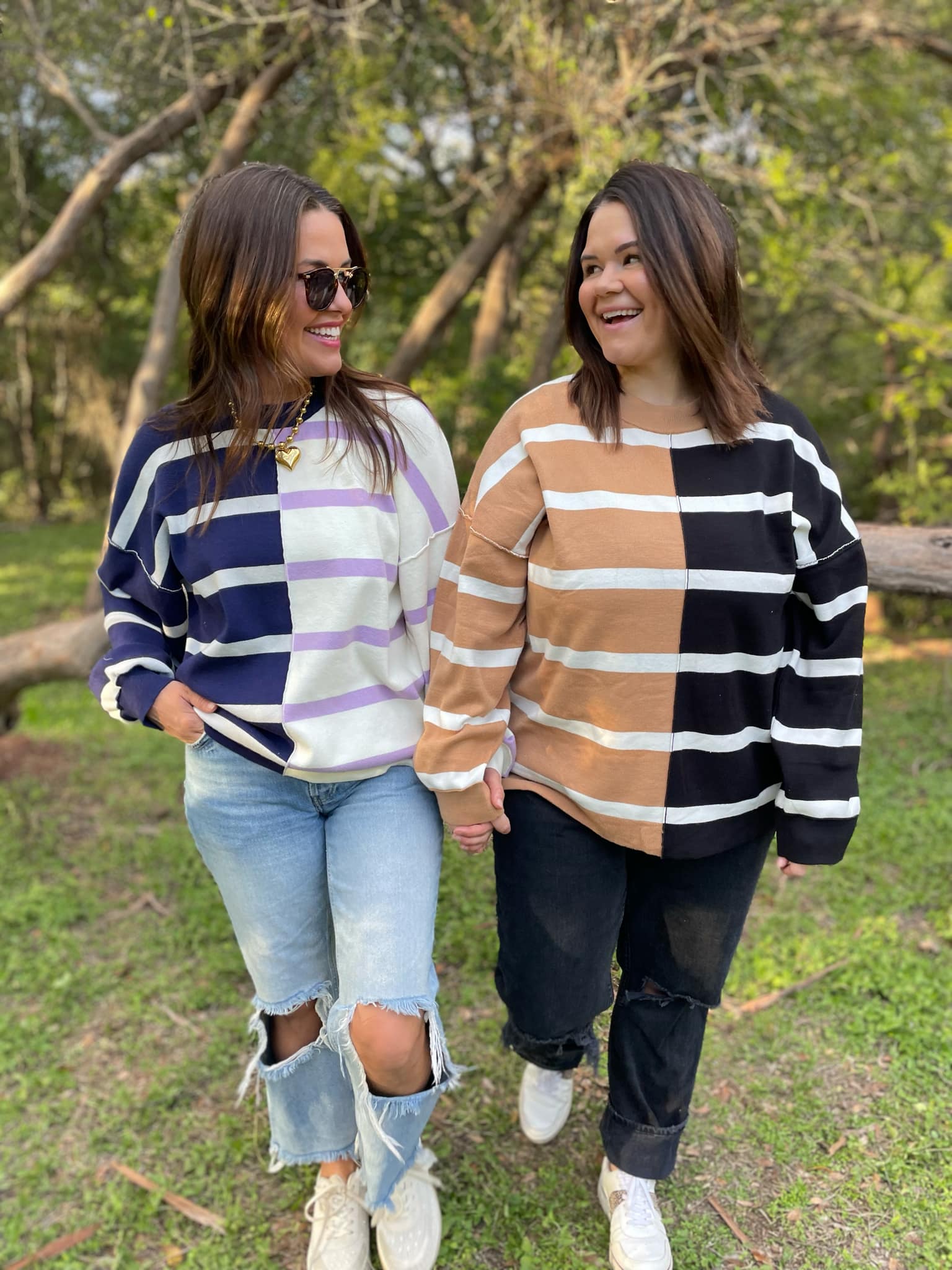 Exceptional Thought Striped Patchwork Sweater  - PREORDER