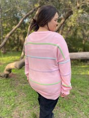 Just Too Good Rainbow Striped Sweater - PREORDER