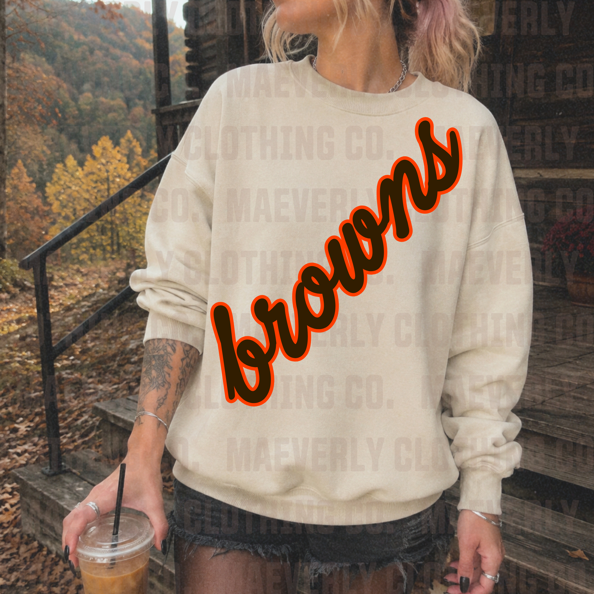 The Diagonal Name Crewneck || Cleveland Browns