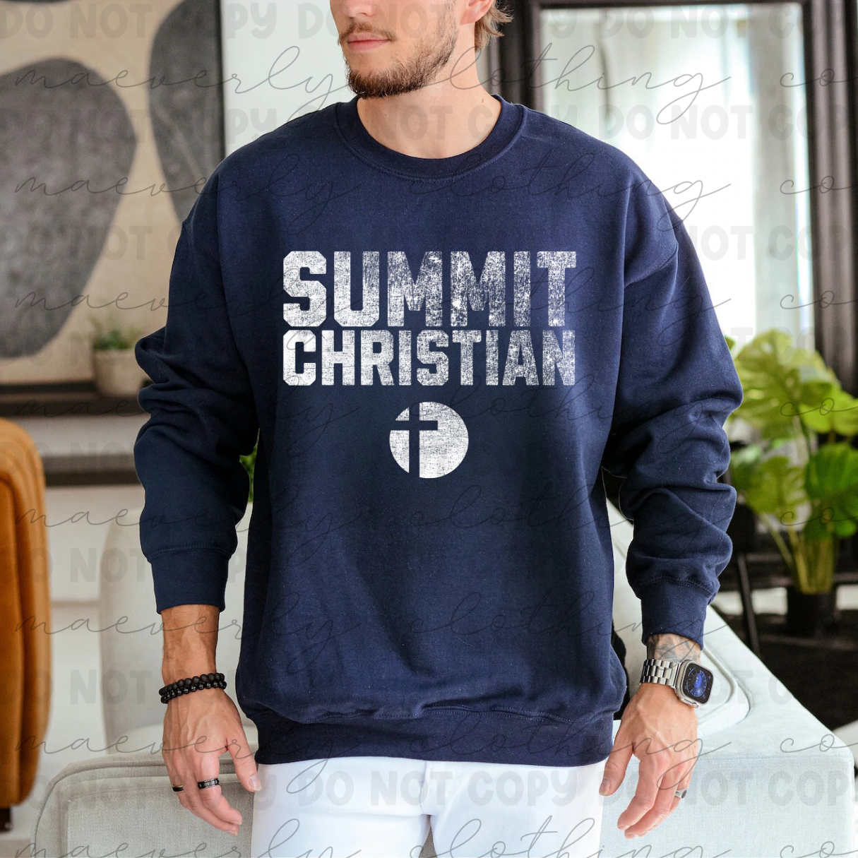 Summit Christian Monotone Mascot Tee/Crewneck