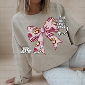 Custom Mascot Big Bow Tee/Crewneck - ANY SCHOOL/TEAM
