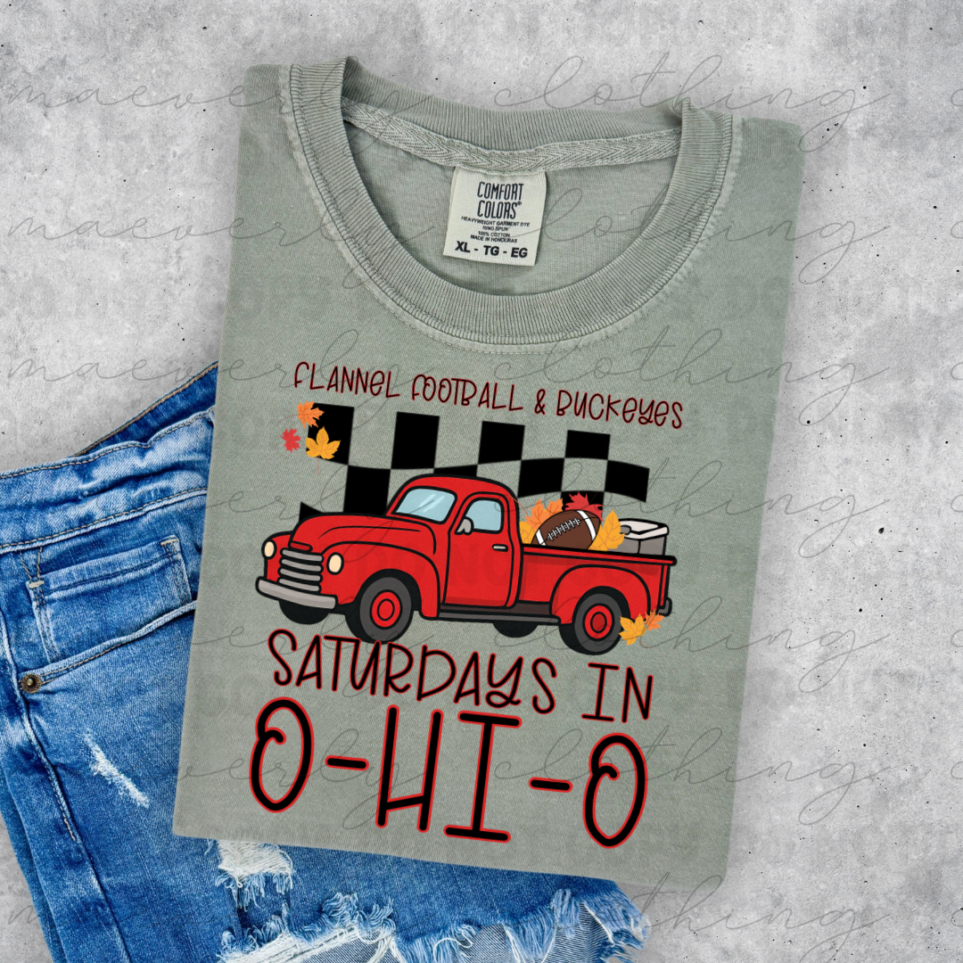 Flannels, Football and Buckeyes Tee/Crewneck