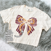 Your School/Mascot Stacked Bow Tee/Crewneck