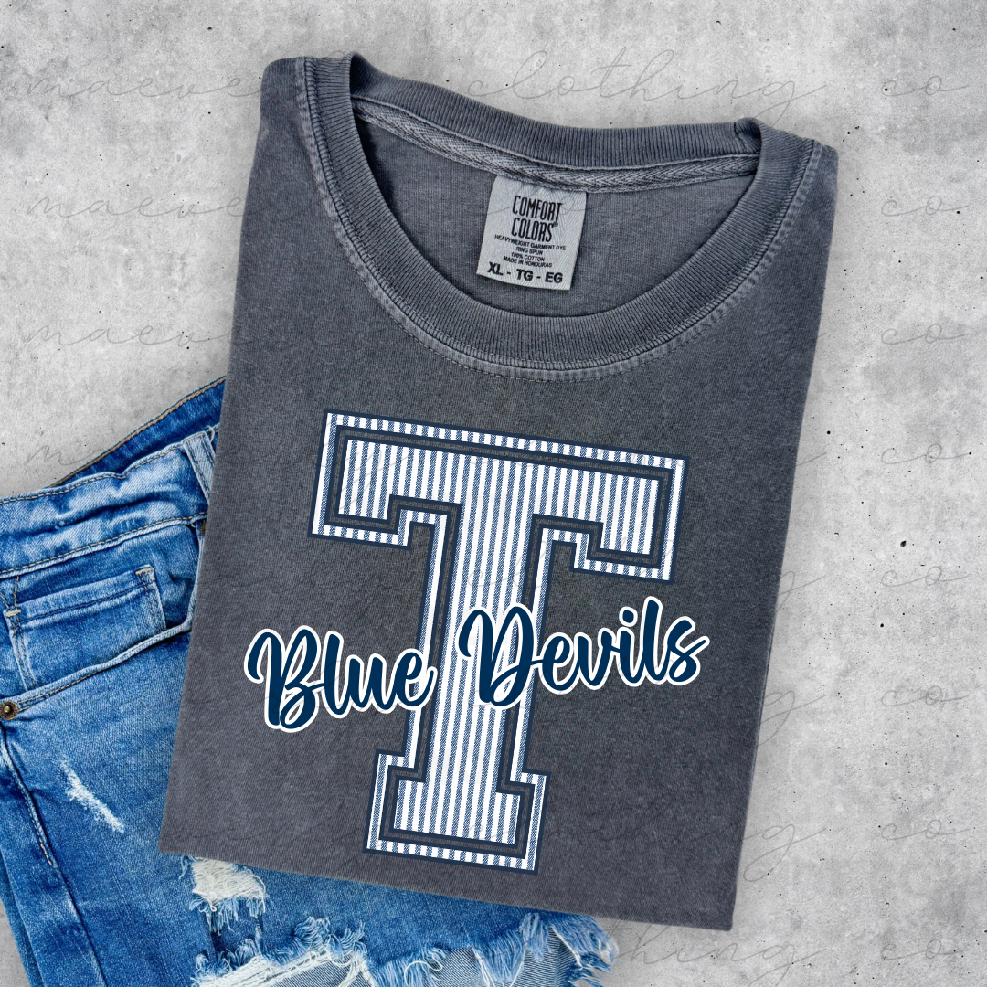 Tallmadge Blue Devils Seersucker Tee/Crewneck