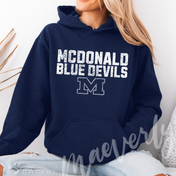 The Monotone Mascot Graphic || McDonald Blue Devils