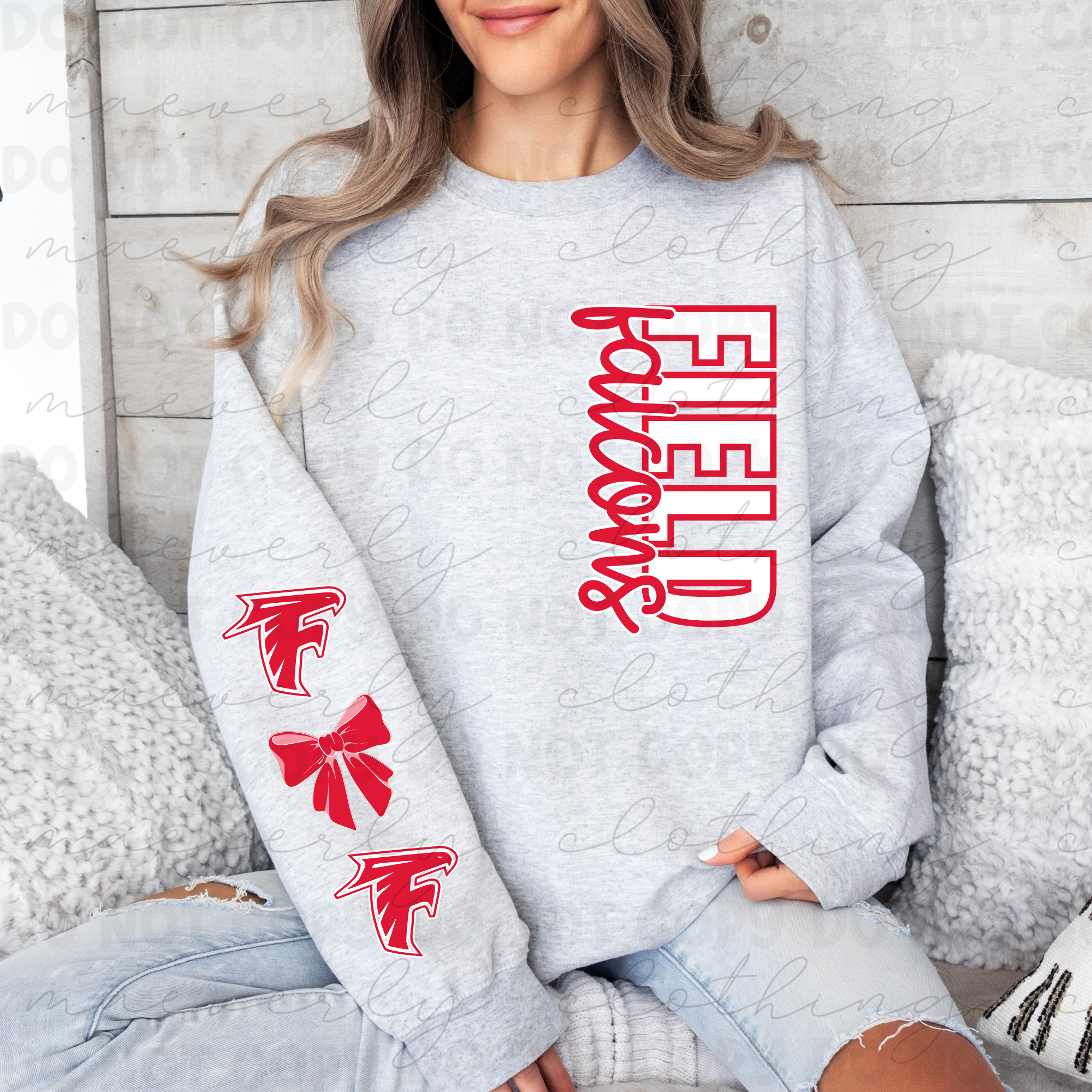Field Falcons Sleeve Mascot Tee/Crewneck