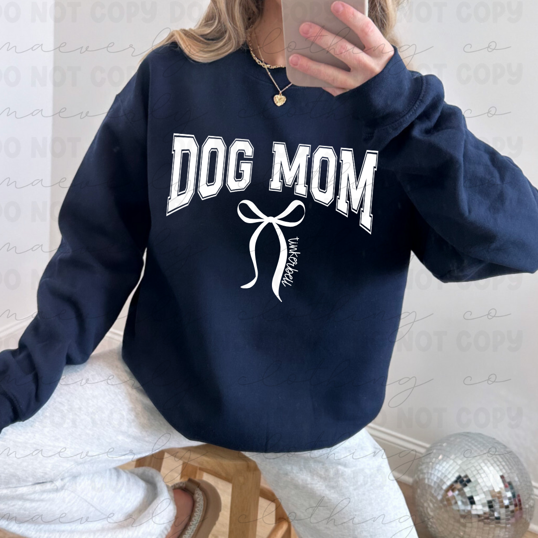 Dog Mom Bow Custom Pet Tee/Crewneck