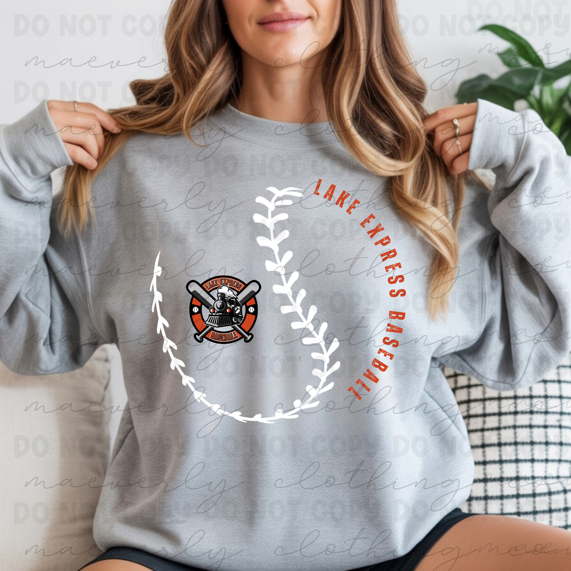 Lake Express Baseball Stitched Outline Graphic