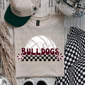 Floral Volleyball Bulldog Graphic