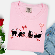 Curious Black Cat Valentine Tee/Crewneck
