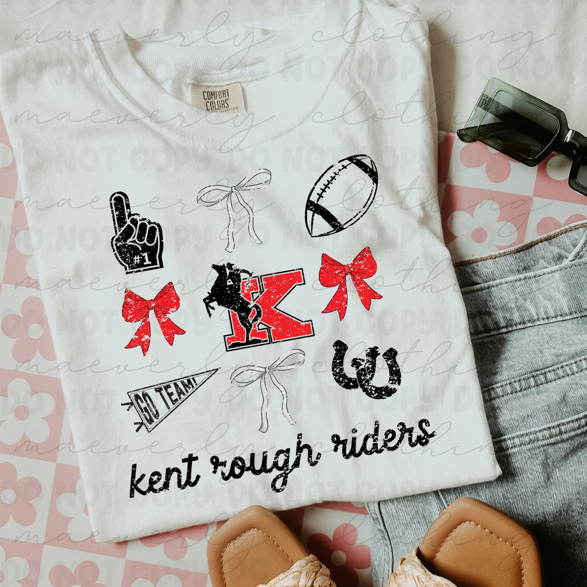 Kent Rough Riders Coquette Spirit Squad Collage Tee/Crewneck