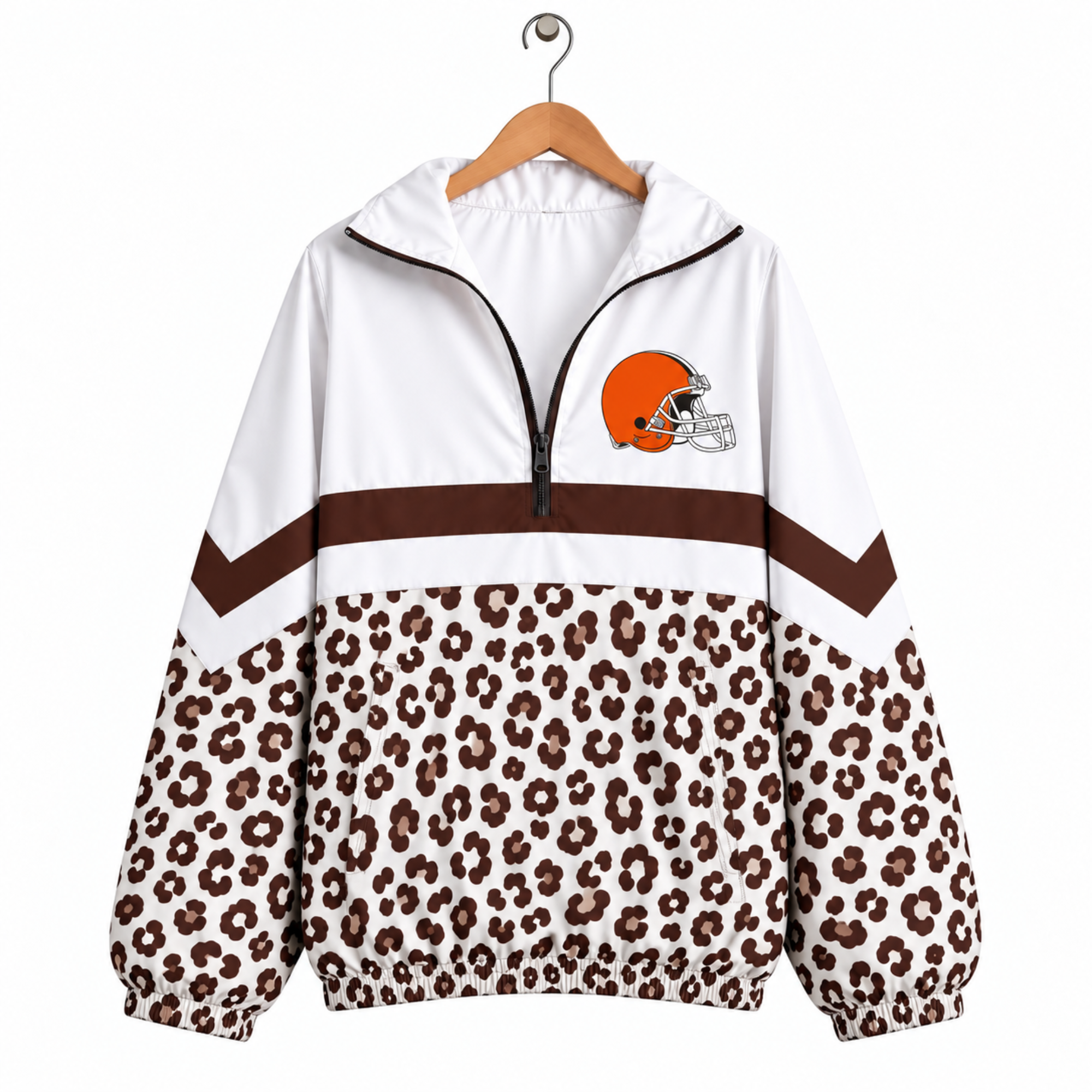 The Varsity Club Quarter Zip - Cleveland Browns - Light Leopard [ETA 5-6.5 weeks]