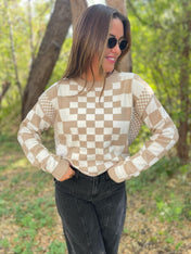 All Checkered Out Sweater in Four Colors - PREORDER