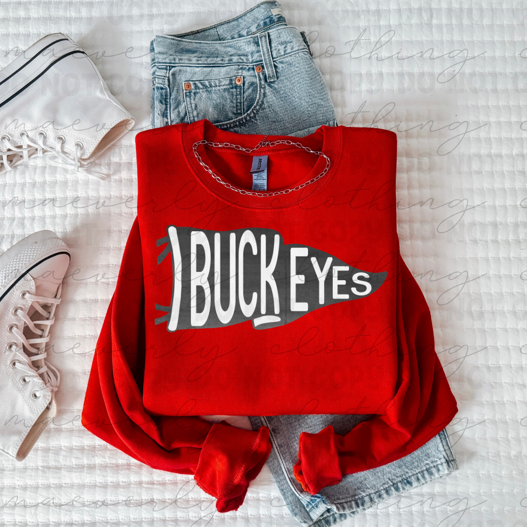 Buckeyes Pennant Tee/Crewneck