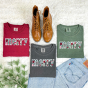 Merry Faux Embroidery Tee