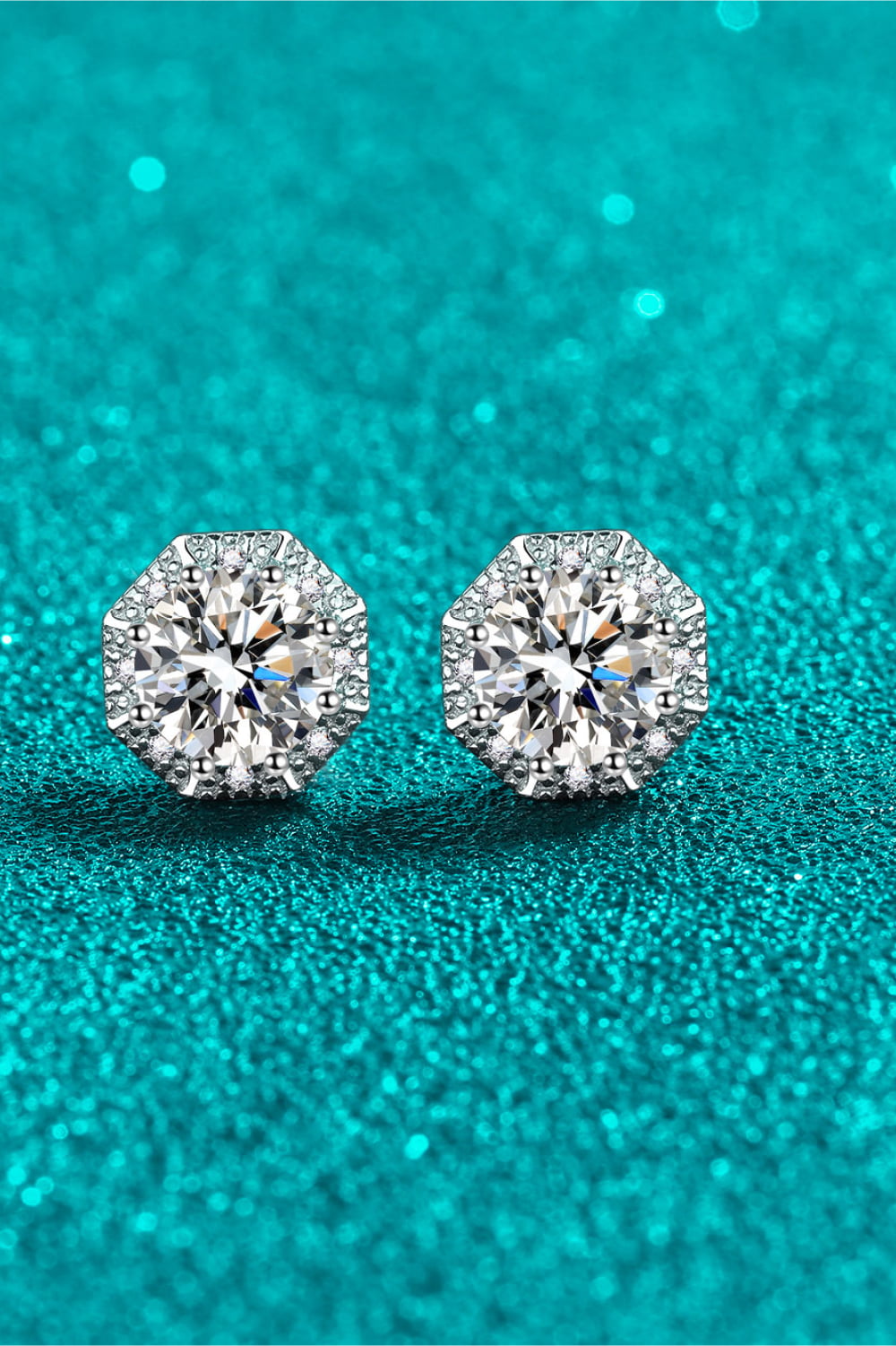 2 Carat Total Moissanite Stud Earrings