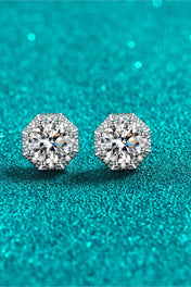 2 Carat Total Moissanite Stud Earrings