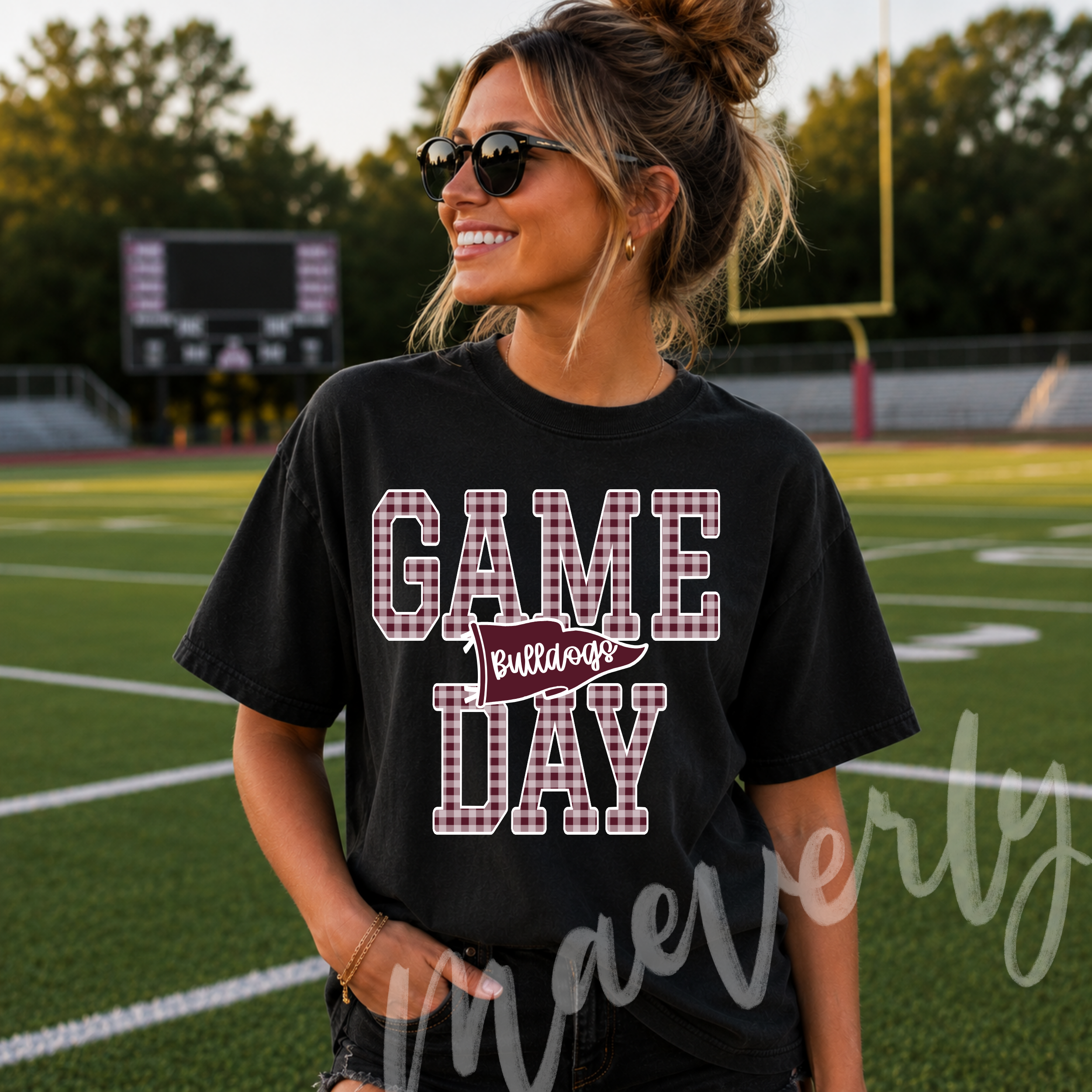 Gingham Game Day Graphic || Stow Cheer Fundraiser