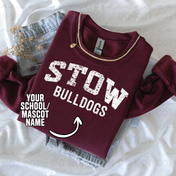 Custom Vintage Varsity VibesTee/Crewneck - ANY SCHOOL/TEAM