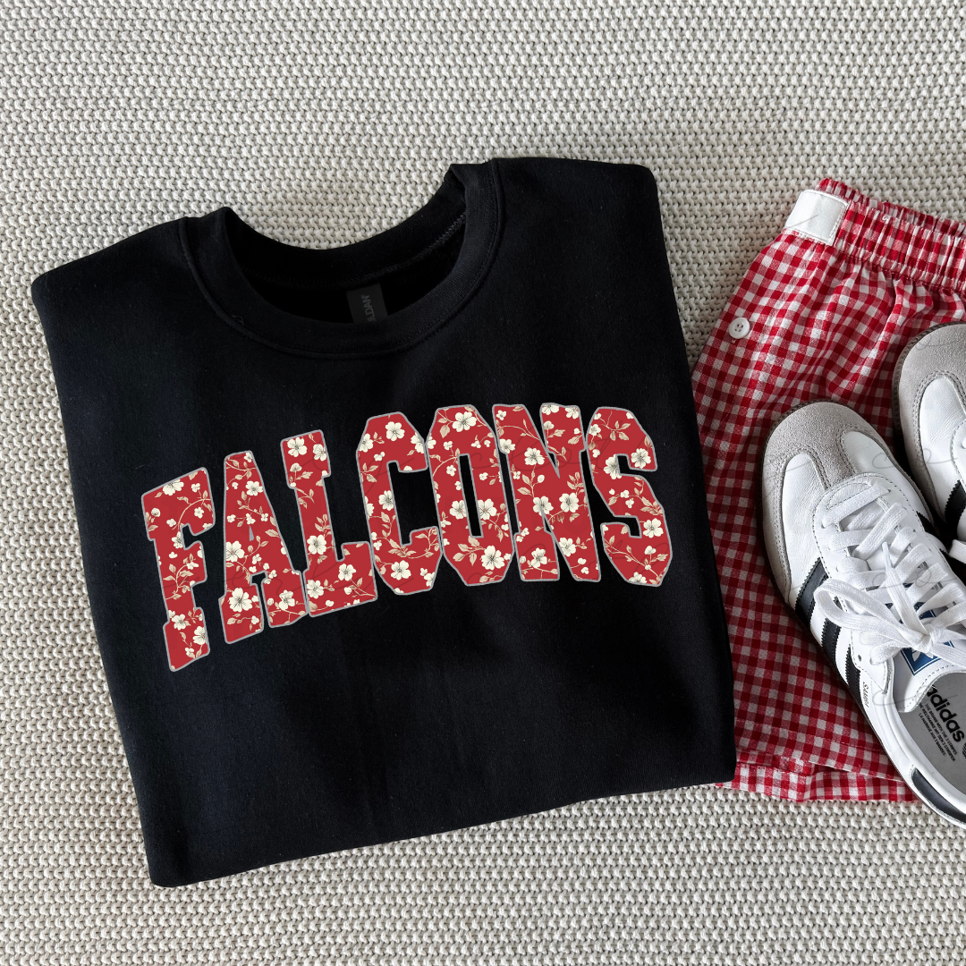 Field Falcons Floral Name Tee/Crewneck