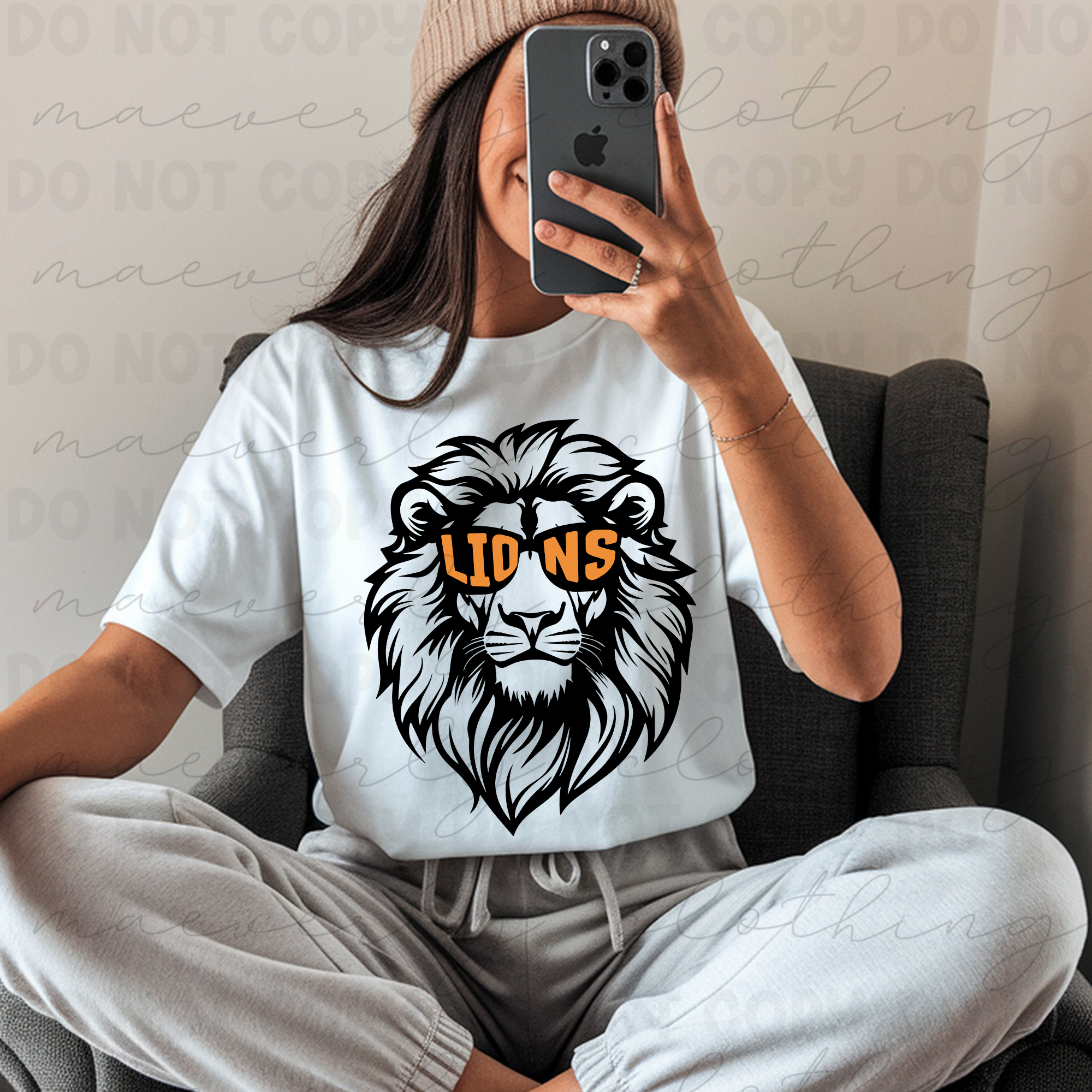 Cool Mascot Graphic || Orange Lions