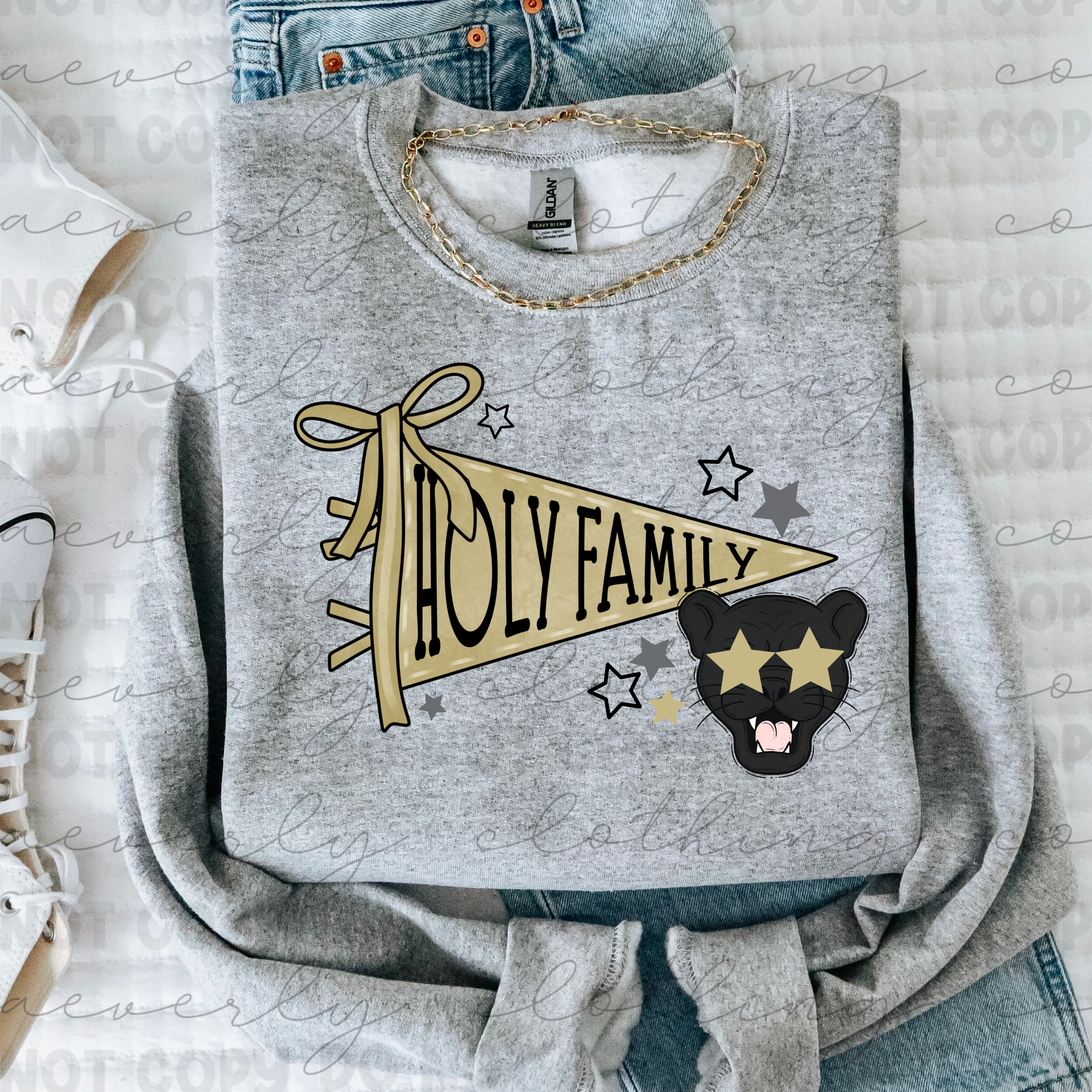 Holy Family Mascot Pennant Tee/Crewneck
