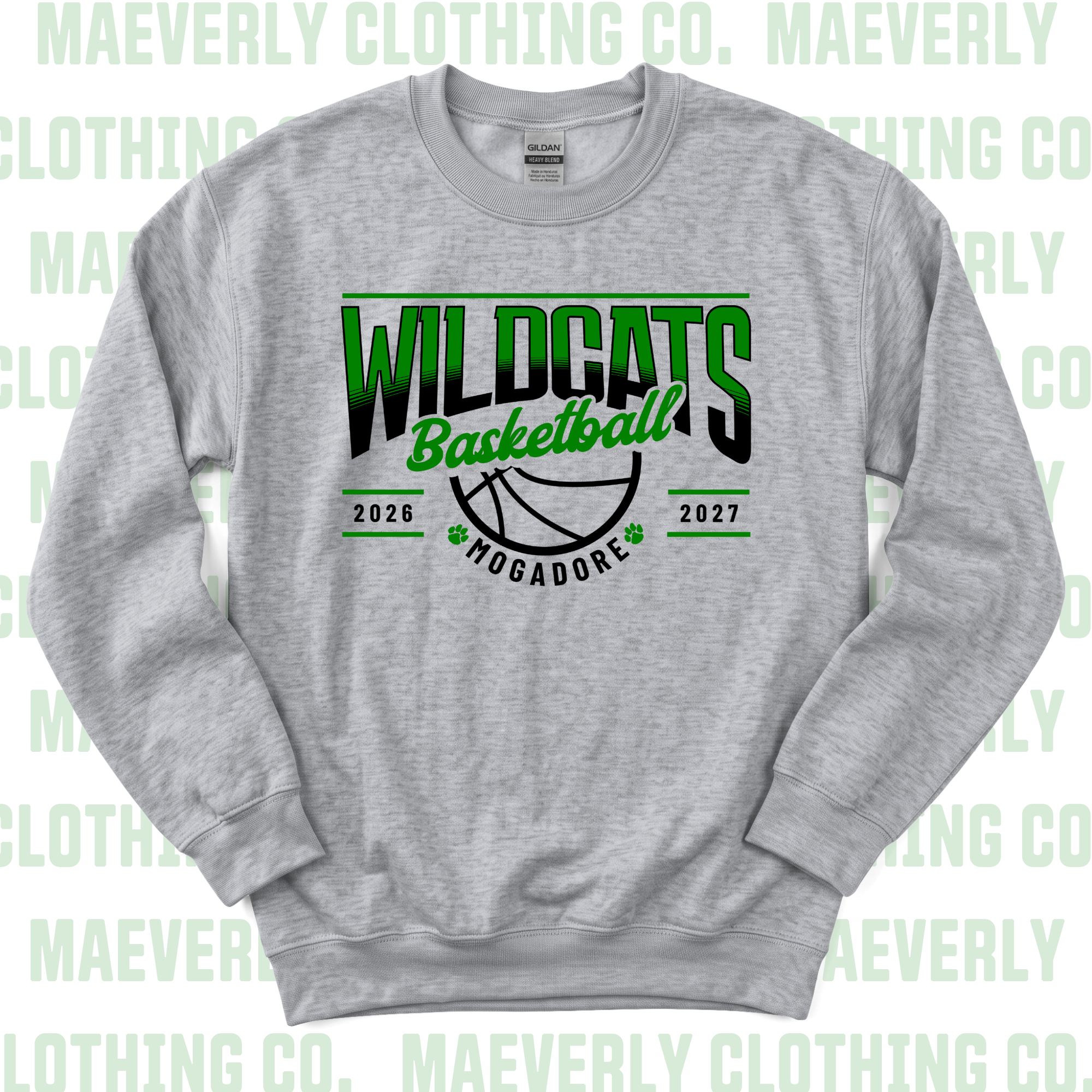 Mogadore Basketball Crewneck Sweatshirt || Mogadore Wildcats