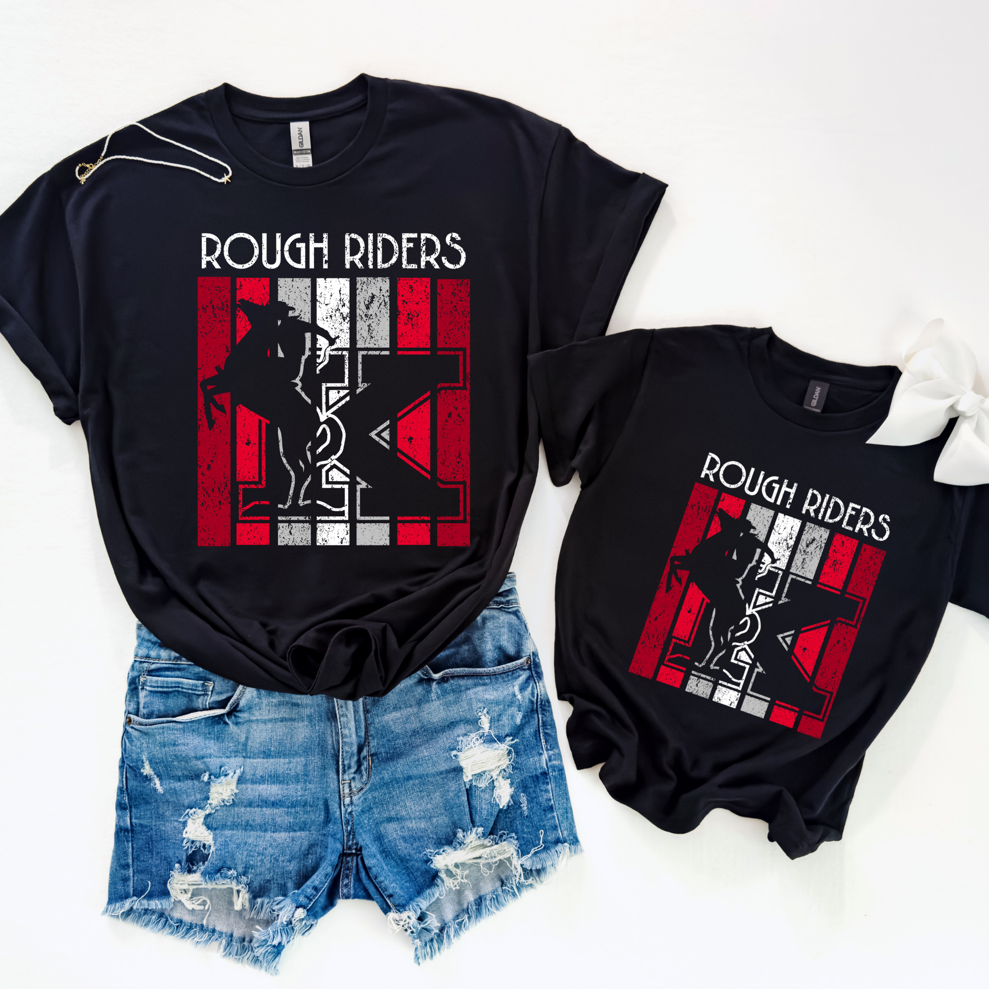Kent Rough Riders Panel Mascot Tee/Crewneck