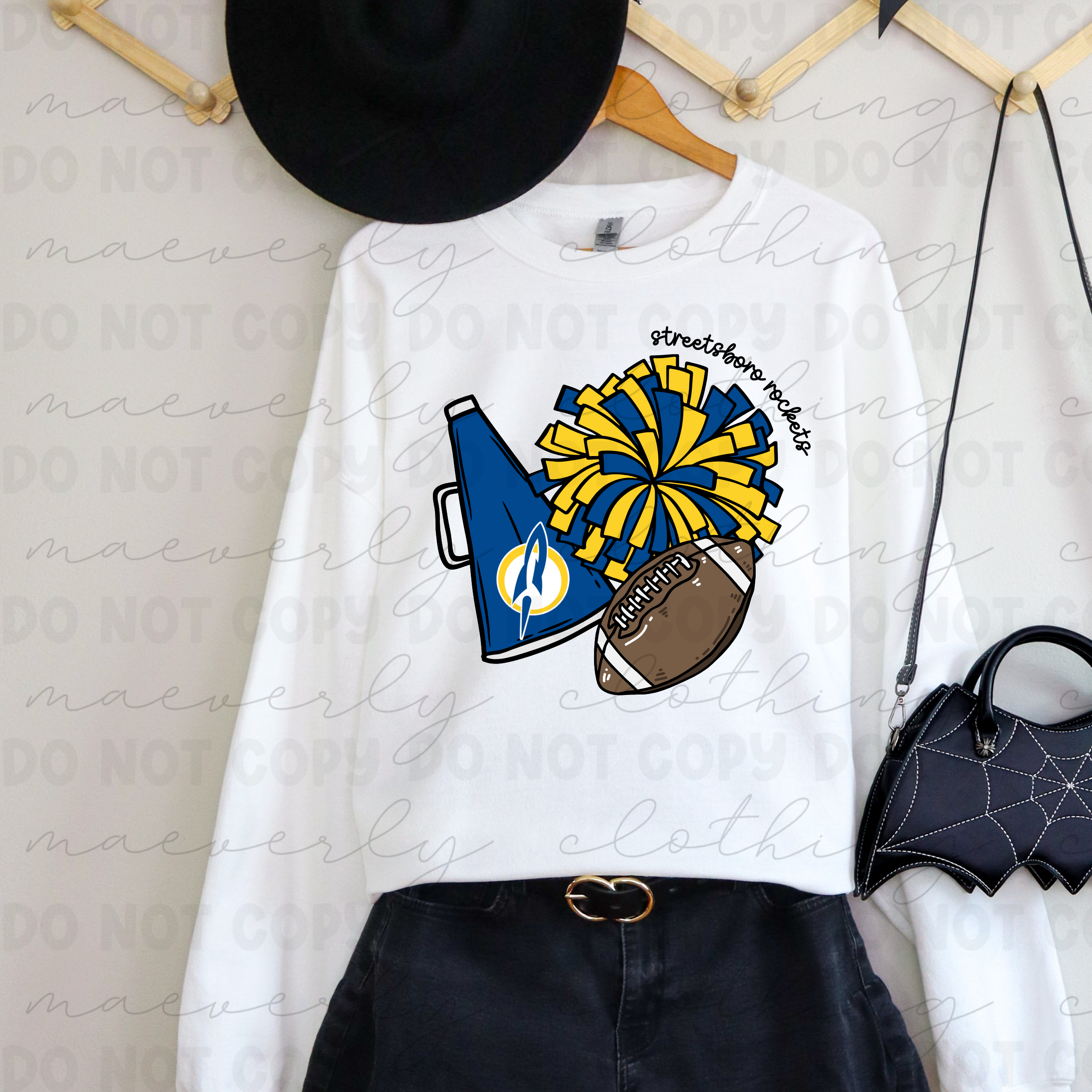 Streetsboro Rockets Cutesy Cheer + Football Tee/Crewneck