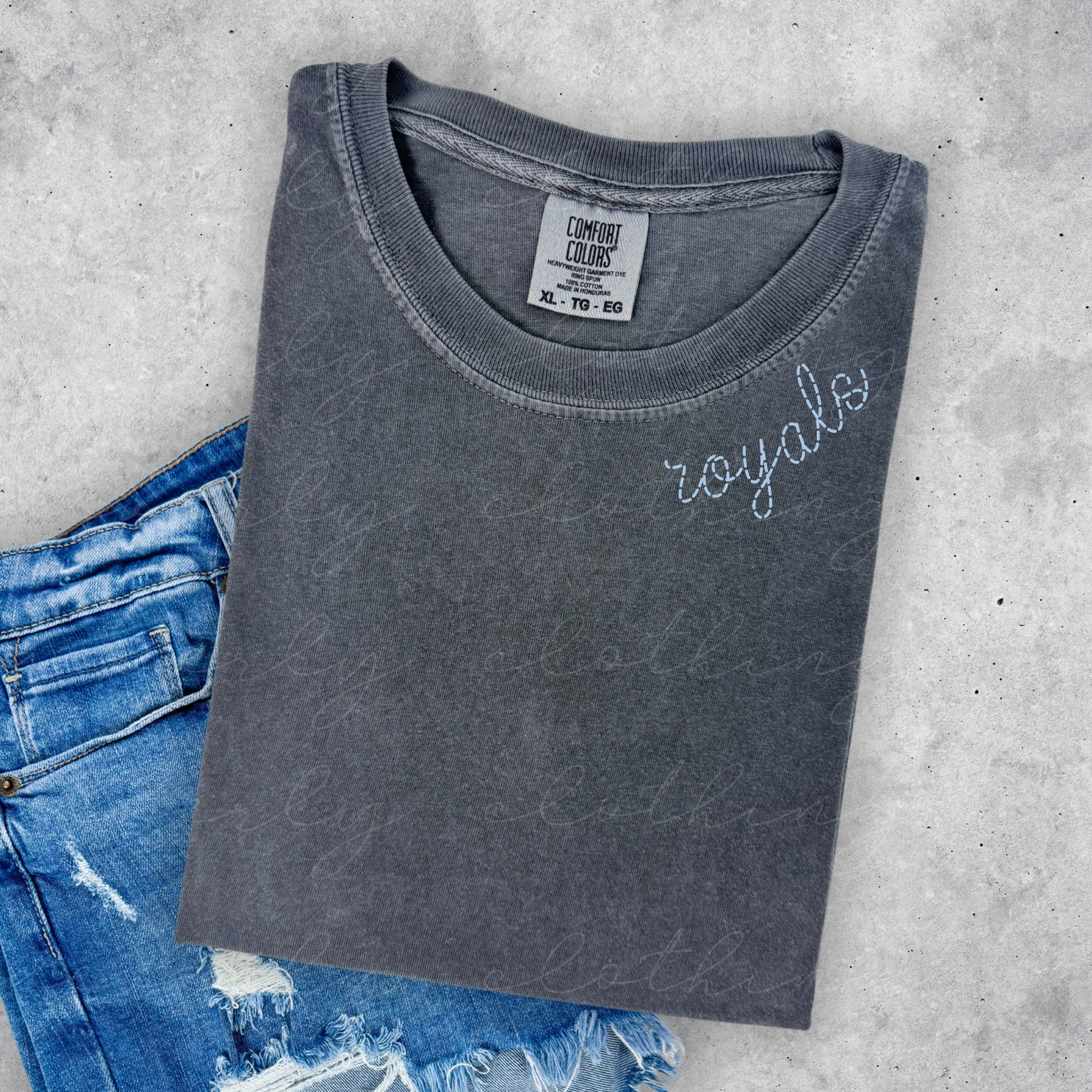 CVCA Royals Faux Stitched Mascot Tee/Crewneck