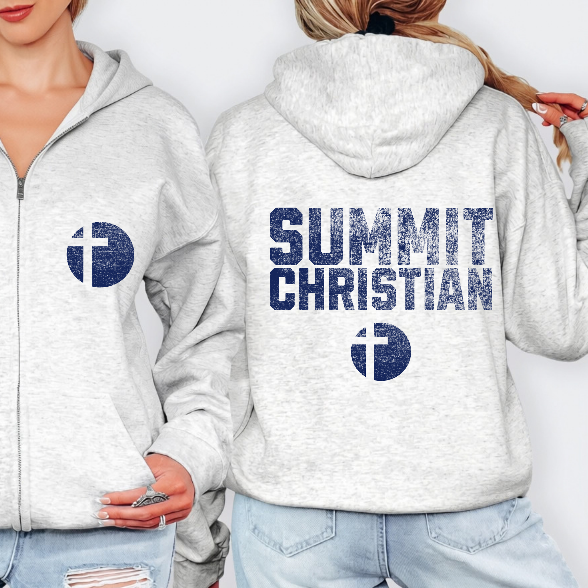 Summit Christian Monotone Mascot Full Zip Hoodie
