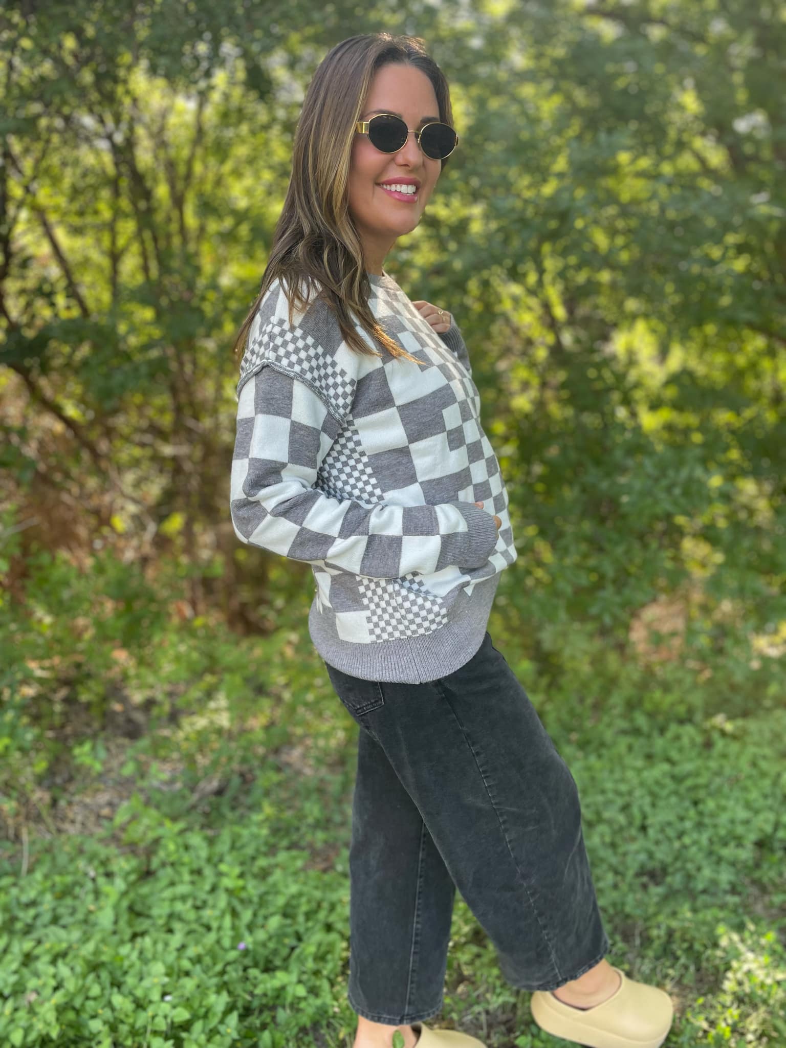 All Checkered Out Sweater in Four Colors - PREORDER