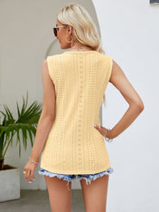 Eyelet Lace Detail V-Neck Tank - PREORDER