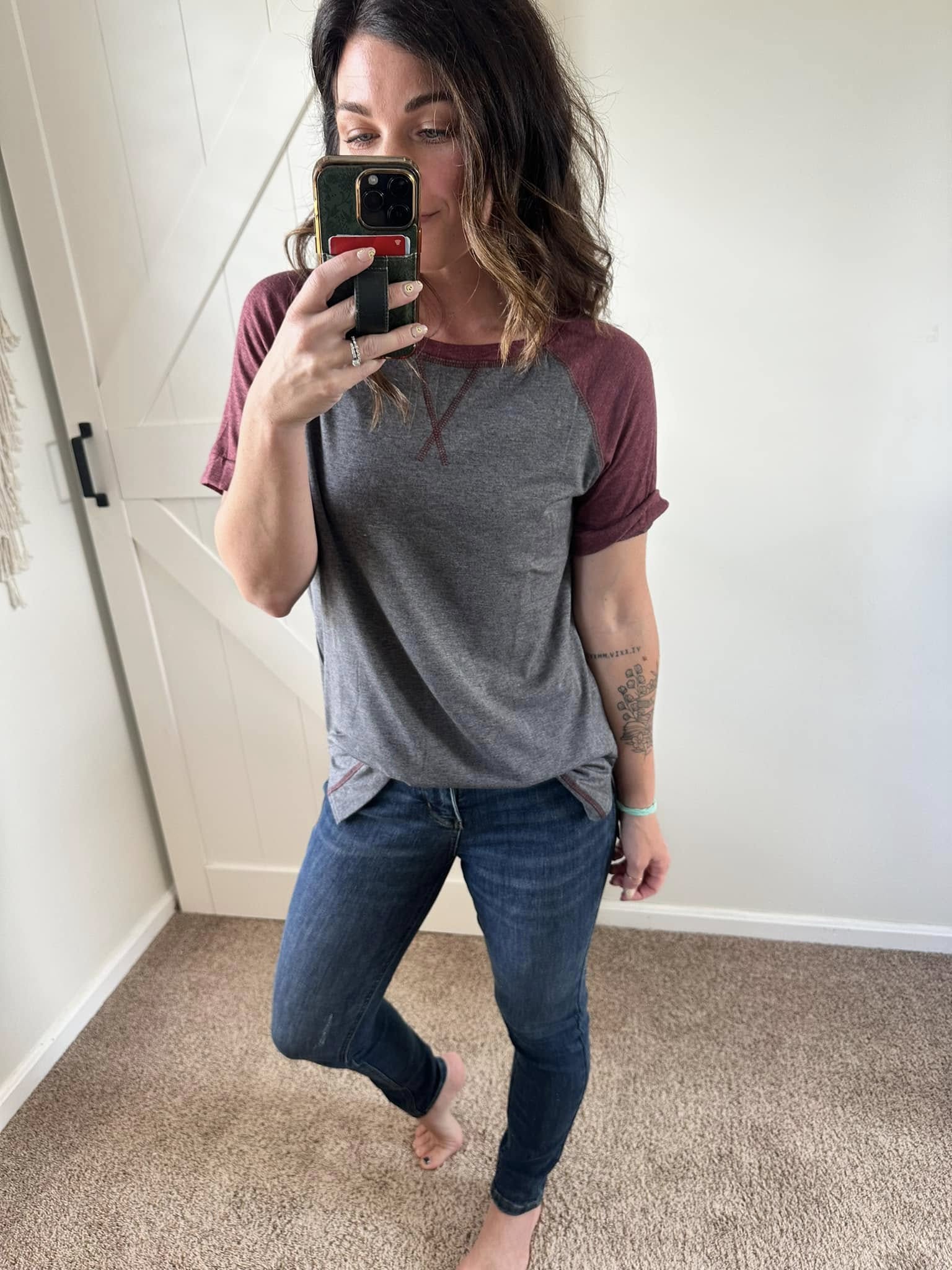 Henley Style Short Sleeve Tee