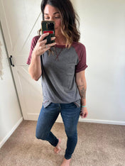 Henley Style Short Sleeve Tee