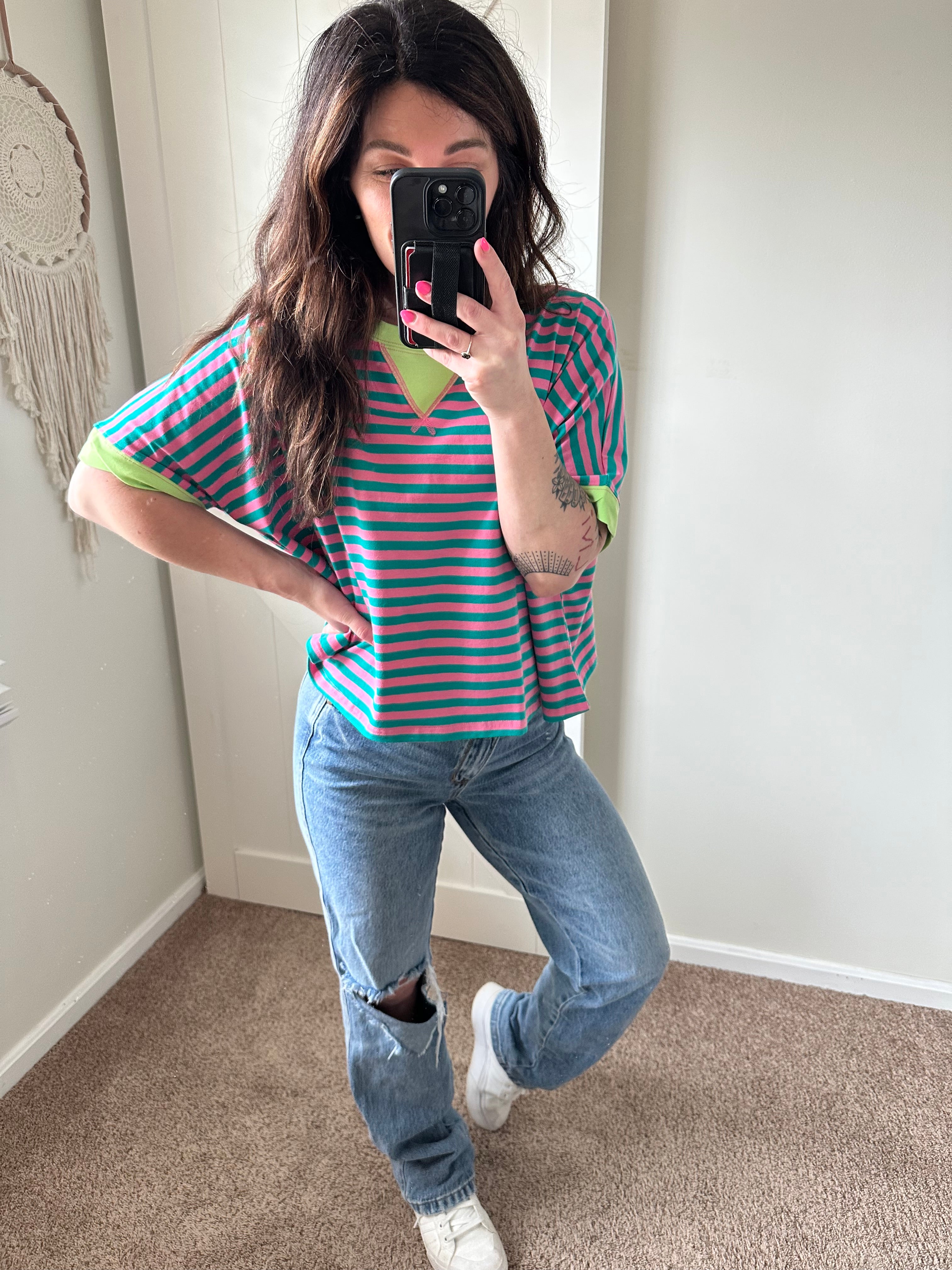 Stripes and Stretch Boxy Tee Preorder