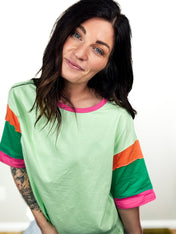 Vibrant Vibes Colorblock Tee - PREORDER