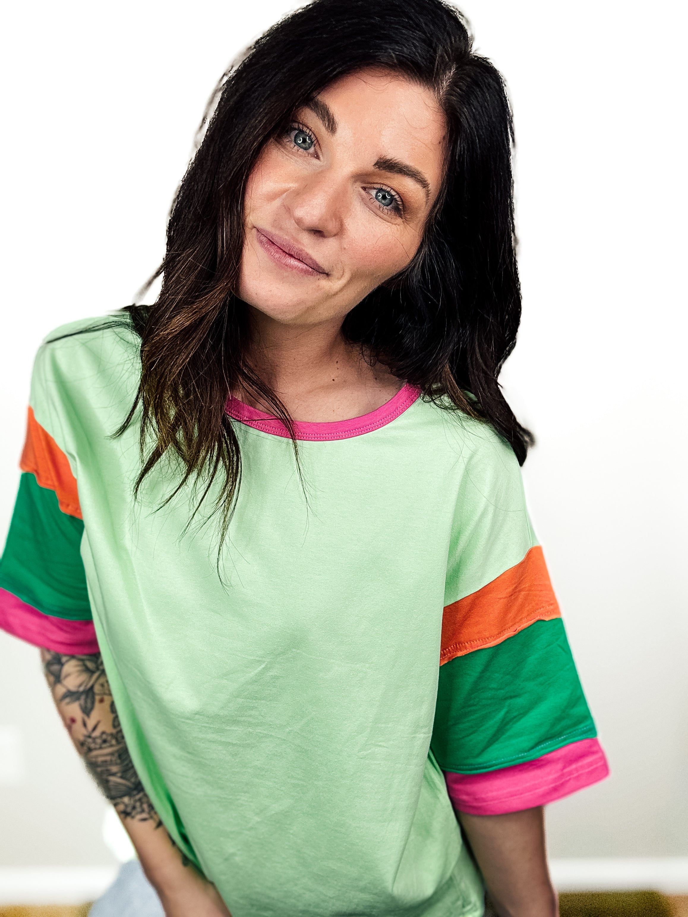 Vibrant Vibes Colorblock Tee - PREORDER