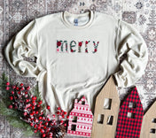 Merry Faux Embroidery Crewneck